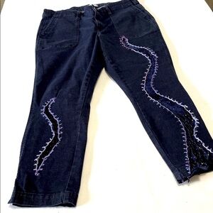 Women’s EUC STUDIO BLUE UPCYCLED, RECYCLED, HANDCRAFTED, PATCHWORK Jeans Sz 32